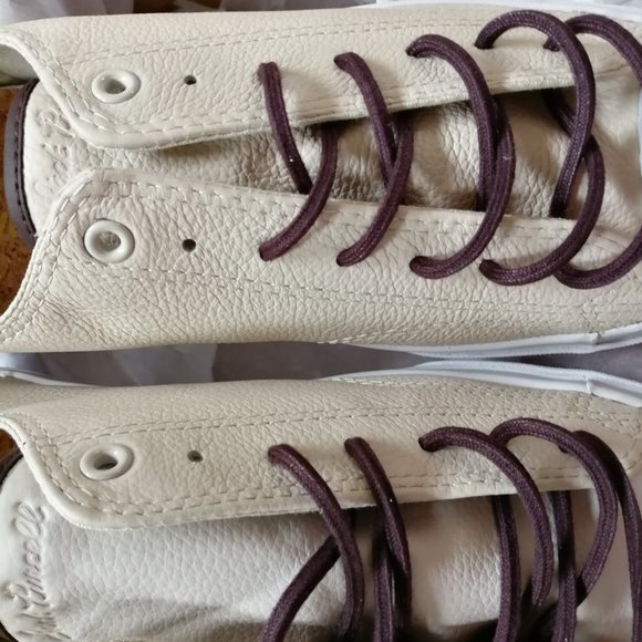 NIB Converse Jack Purcell Jack Ox Tumbled Leather Parchment/Burnt Umber149931C - Picture 6 of 6